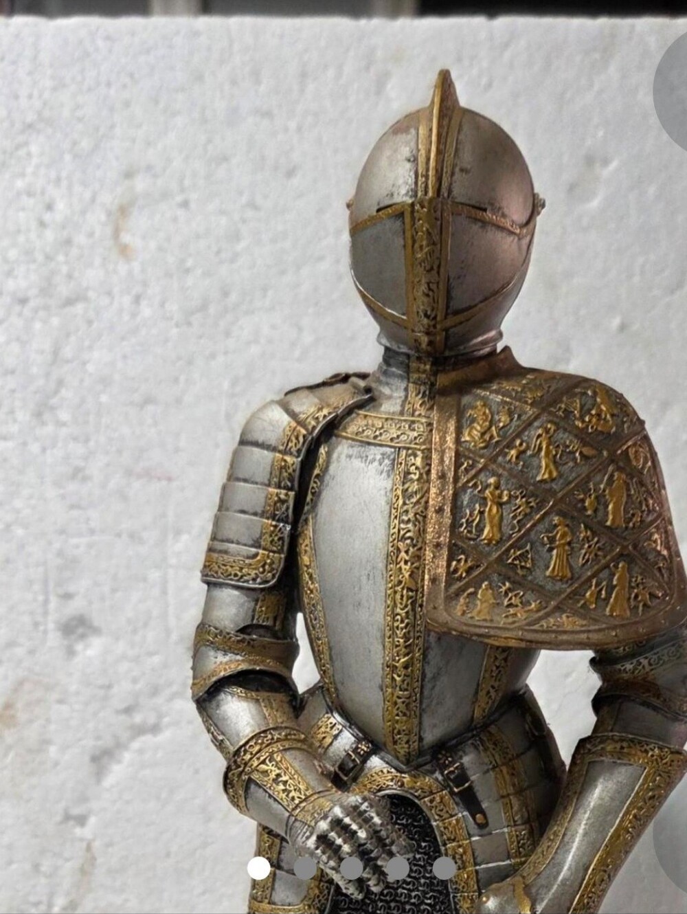 Pacifica Silver and Gold Medievil Armour Knight Armor Sculpture 13"